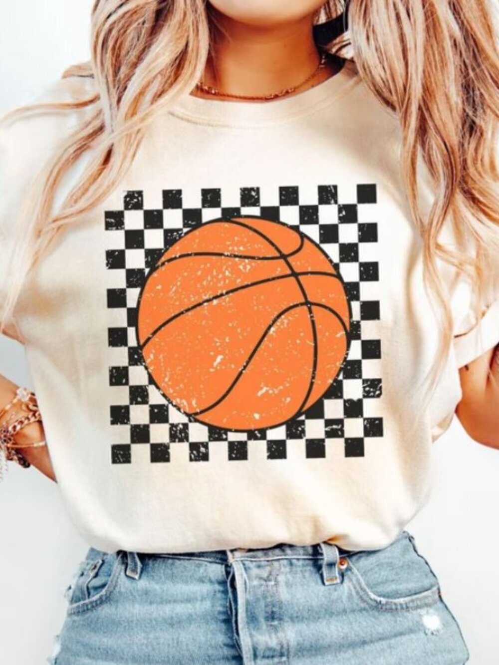 Retro Checkered Basketball Shirt